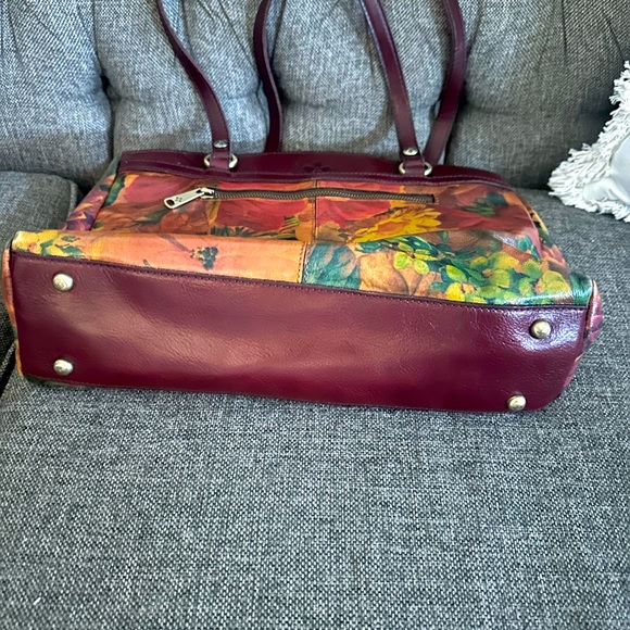 Patricia Nash Multi Color Floral Print Leather Poppy Tote Handbag - Picture 4 of 11
